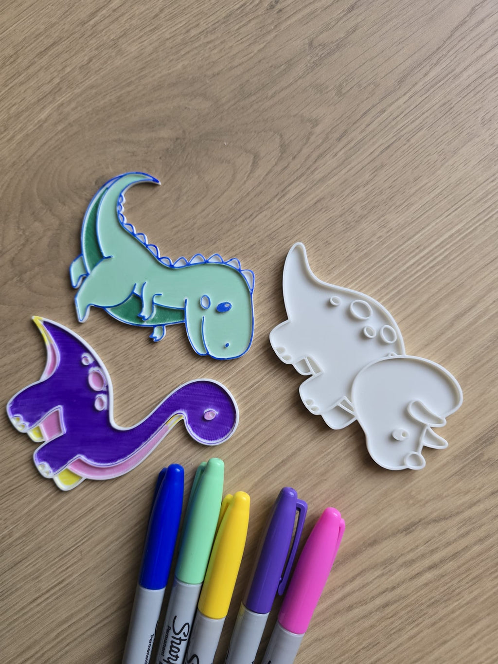 Dinosaur Color Coloring Permanent Marker Acrylic