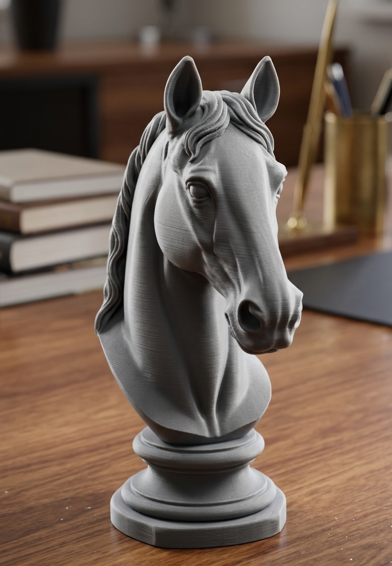 bust horse chess piece