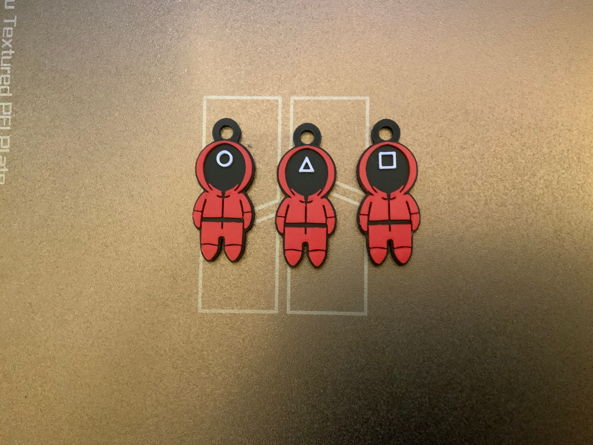 squid games set keychains free commercial