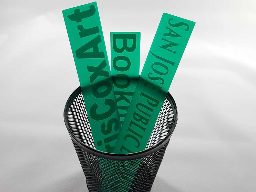 Customizable Text Bookmark with Raised Letters