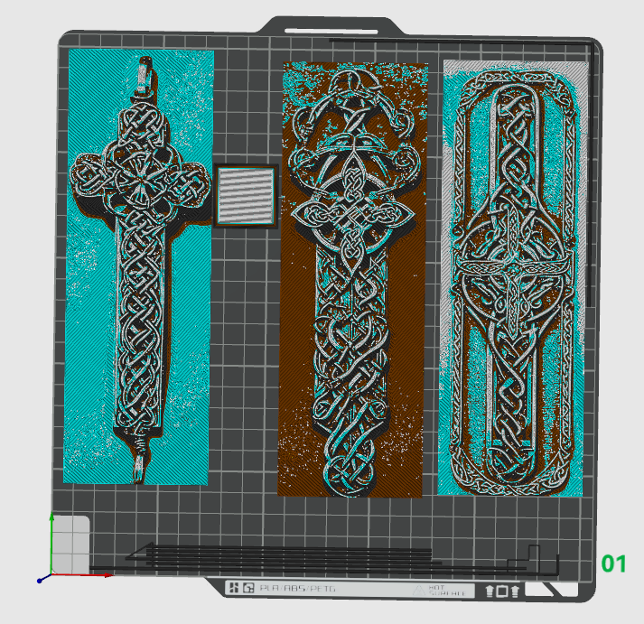 Celtic Knot Designs of Crosses - Set of 3 Bookmarks