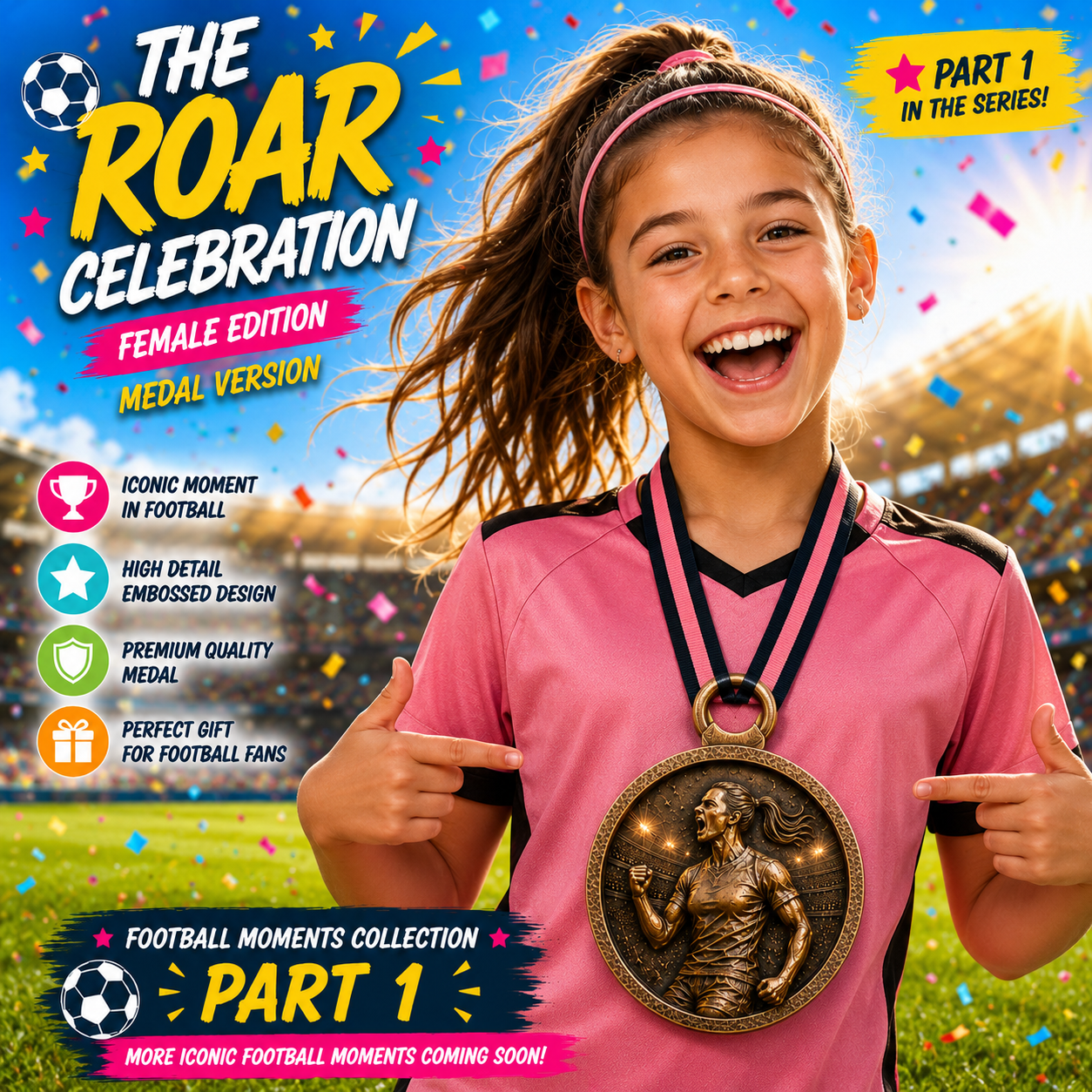 The world cup -The Roar Celebration Football Medal