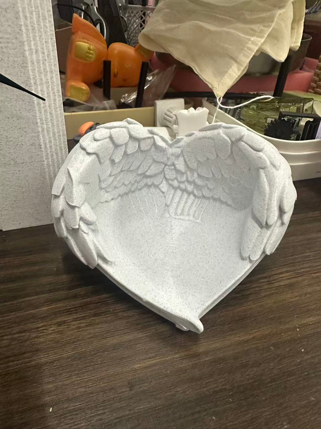 天使翅膀摆件无火扩香石膏水晶球底座首饰戒指项链收纳