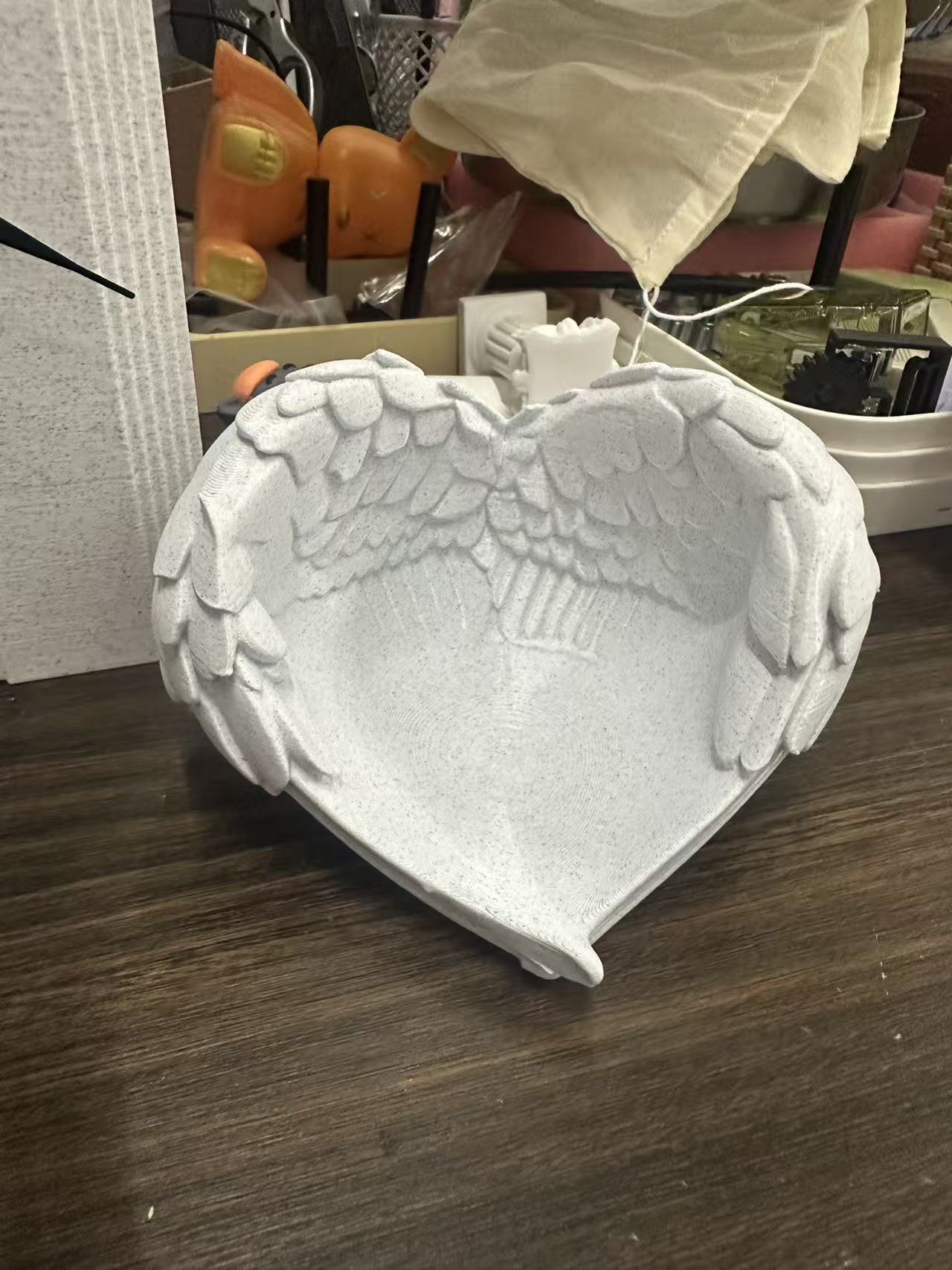天使翅膀摆件无火扩香石膏水晶球底座首饰戒指项链收纳