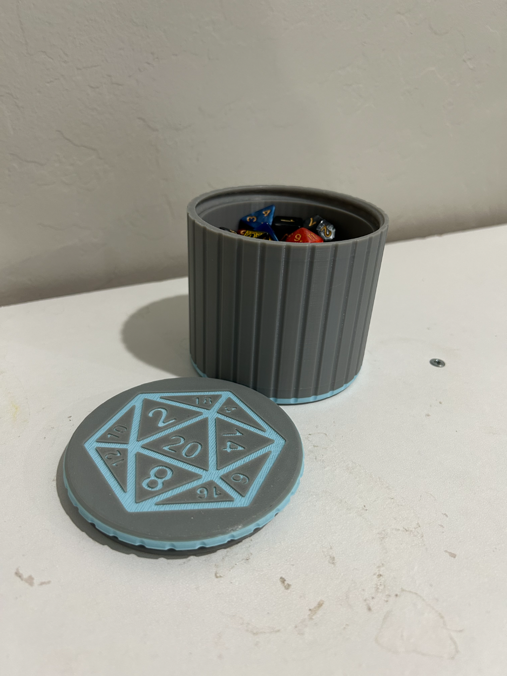 DND Dice and Miniature Storage With Screw On Lid
