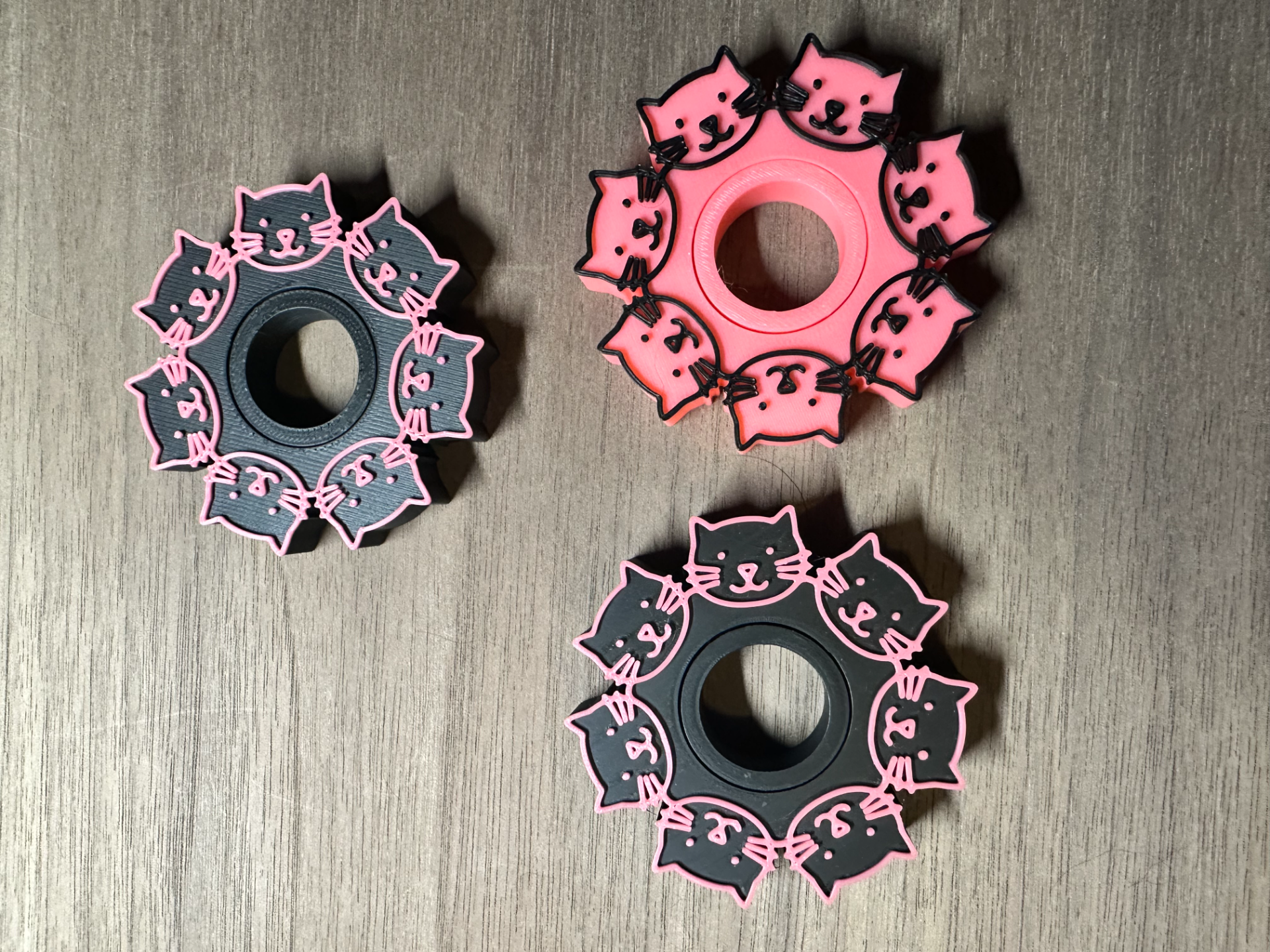 Spinning Kitties Print in Place Cat Fidget Spinner