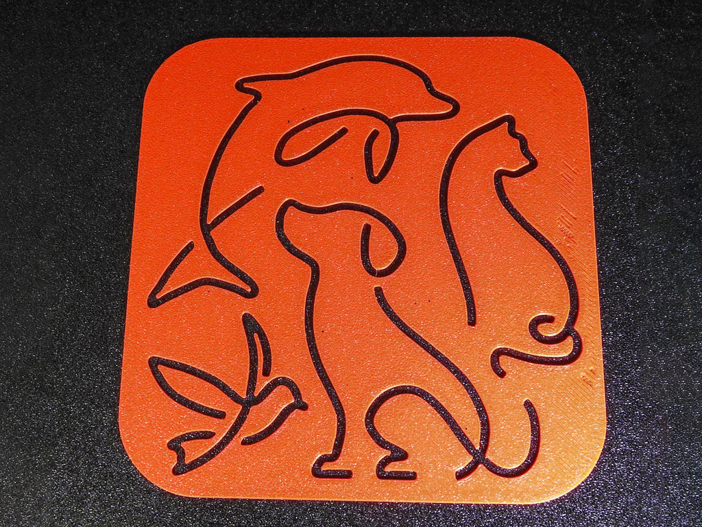 One Line Art animals stencil set