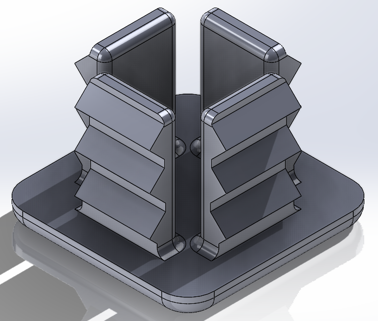 Box Tubing End Cap - 1x1x0.100in.