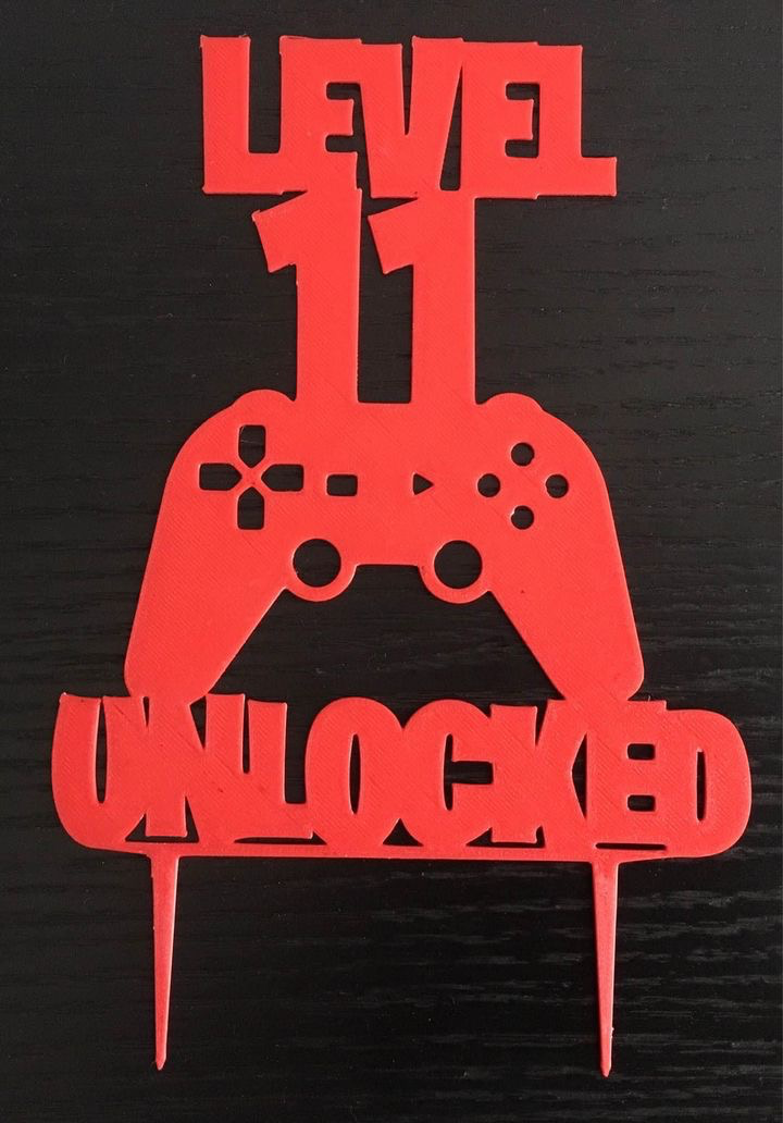 Level Unlocked Cake Topper