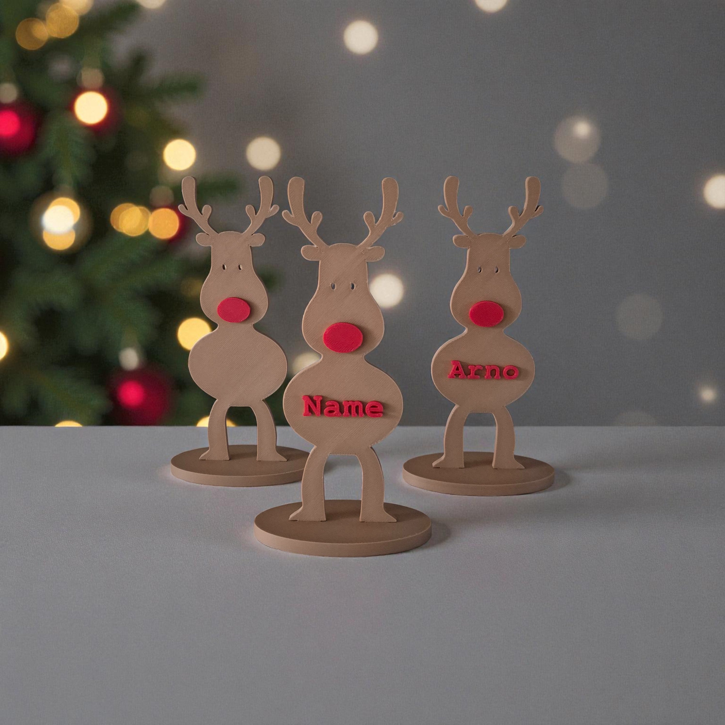 Customizable Reindeer Place Card
