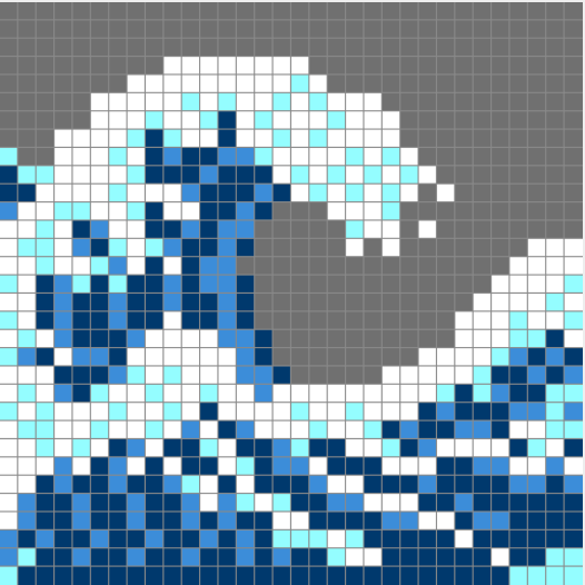 The Wave (Japanese) Pixel Art Puzzle