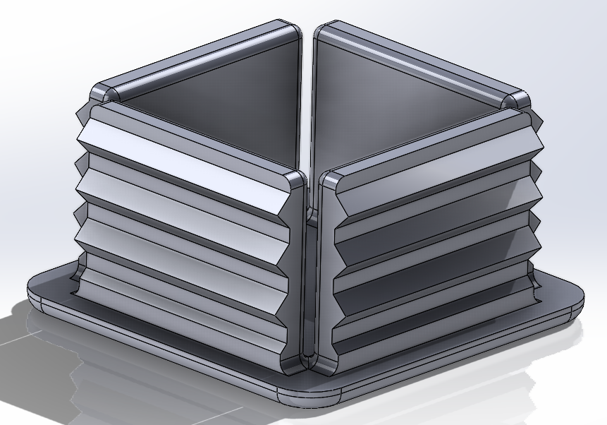 Box Tubing End Cap - 2x2x0.125in.