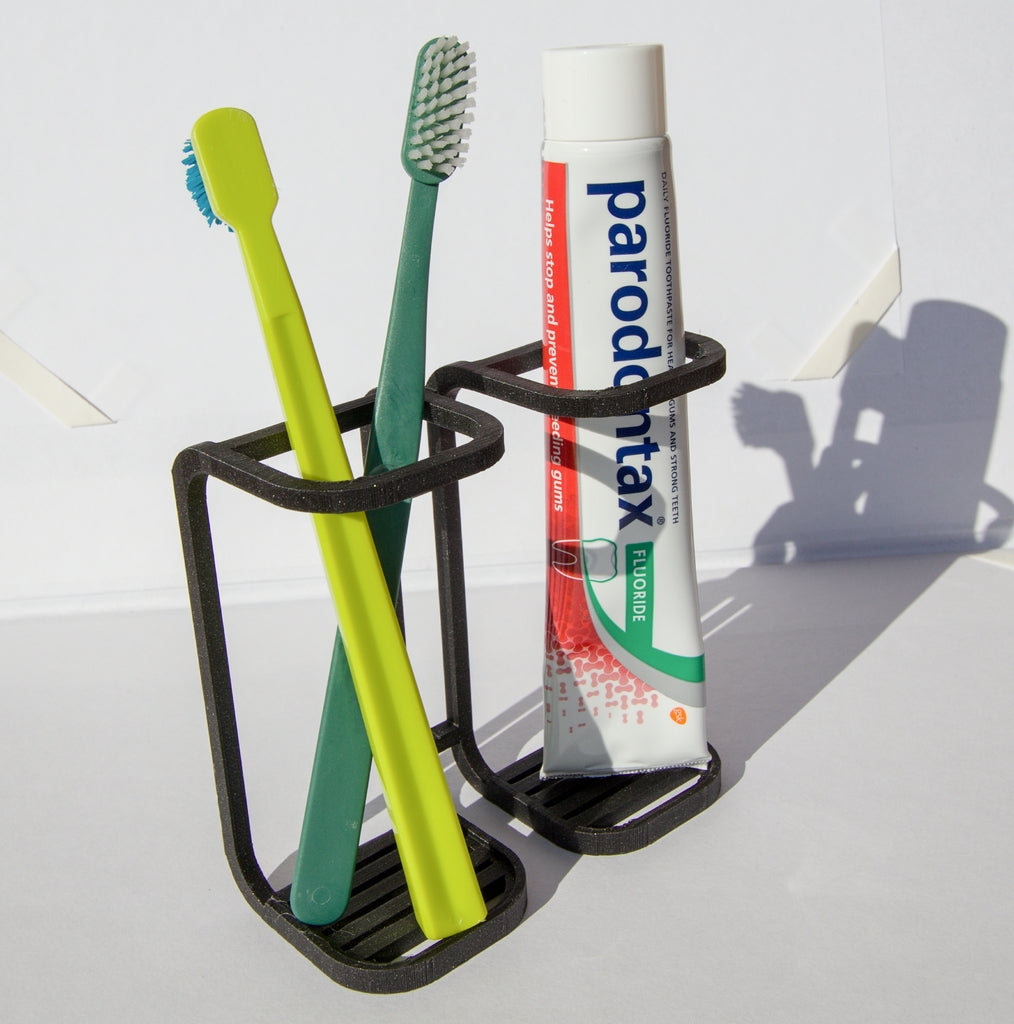 Minimalistic toothbrush and paste holder
