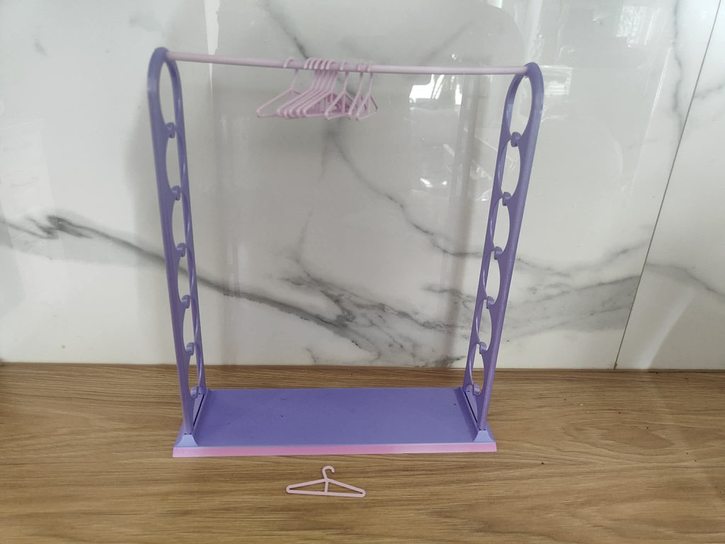 Doll clothes rack with hangers