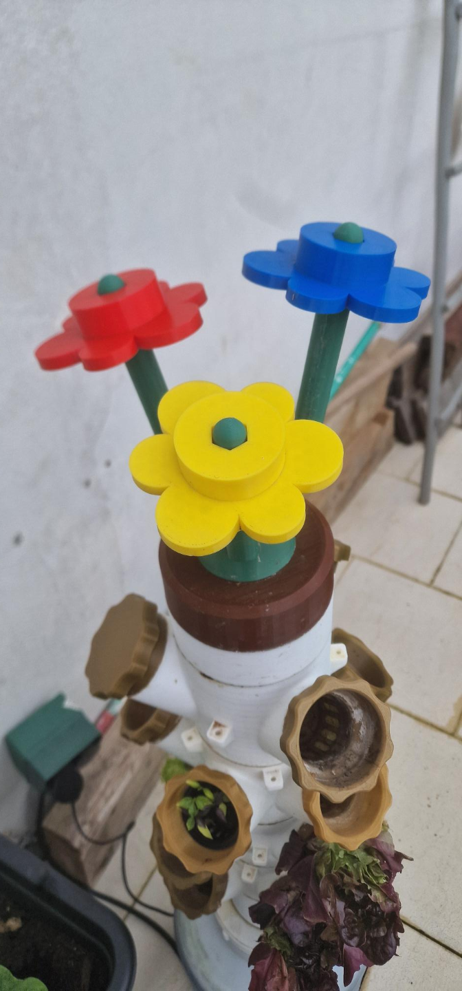 Hydroponic Tower Lid Legoflower Connection Blume