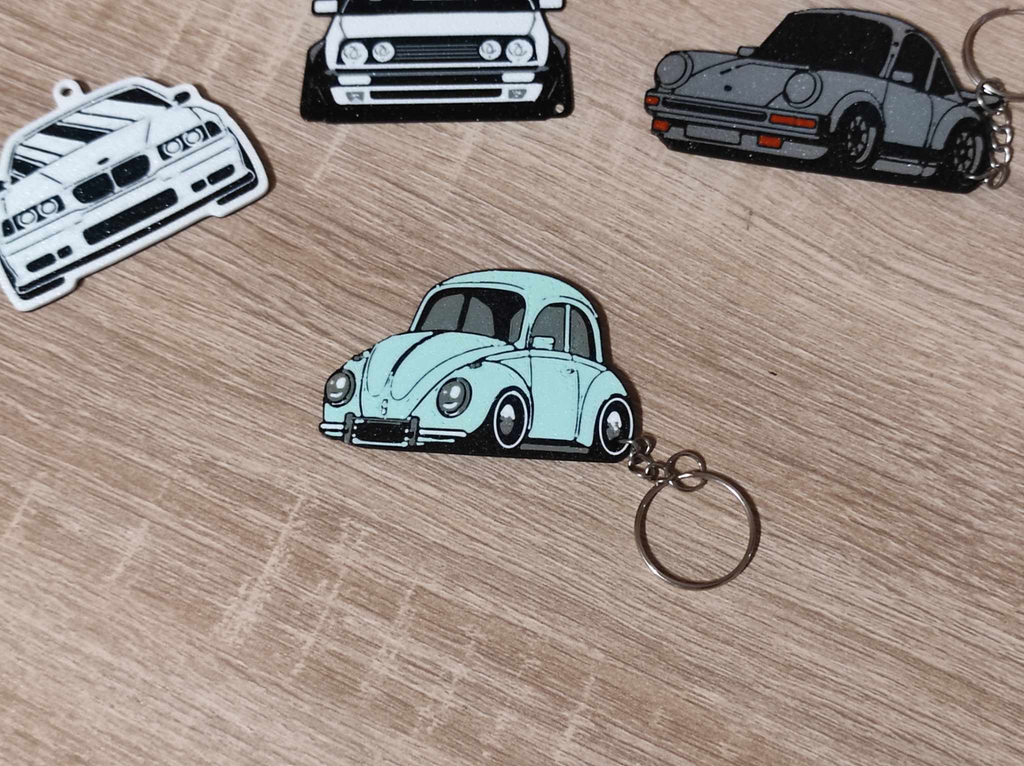 Tooned VW Bug keychain
