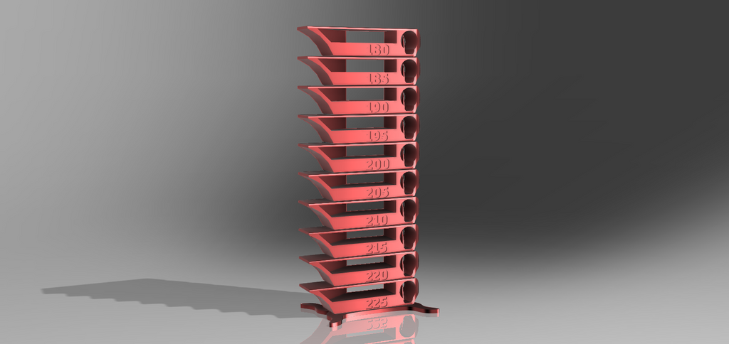 Temperature tower PLA from 180 to 225