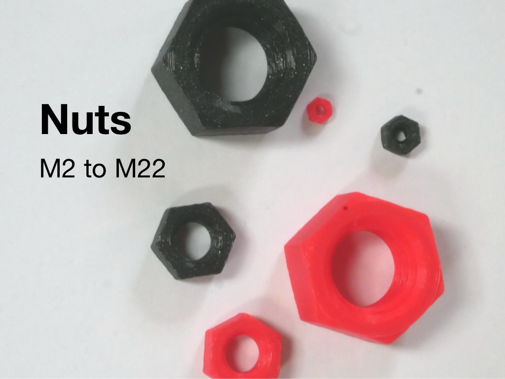 M2 - M22 hex-shaped Nuts (incl. imperial sizes)