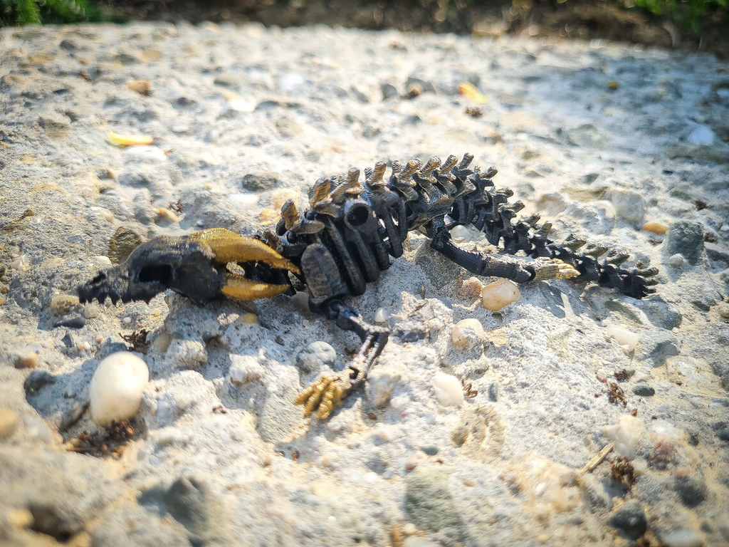 Wingless articulated skeleton dragon