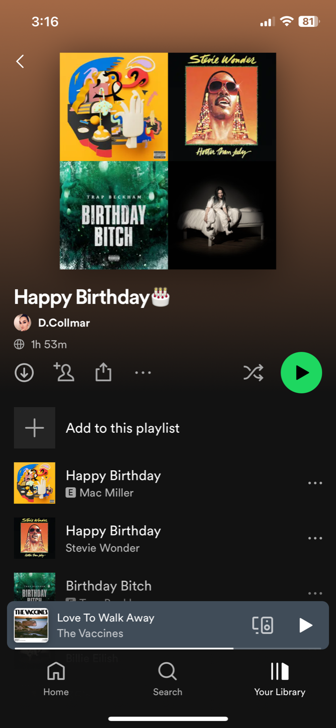 Happy Birthday Spotify Playlist Tag