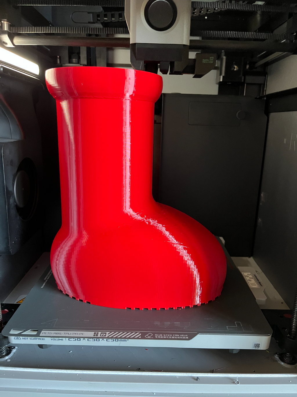 big red boots sized for kids