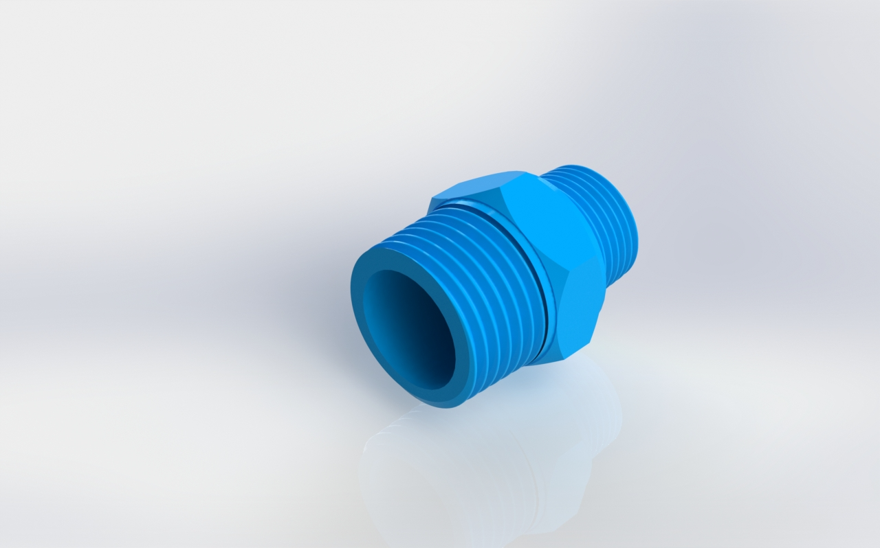 Reducing hexagon nipple (male 1/2 BSPT - male M16)