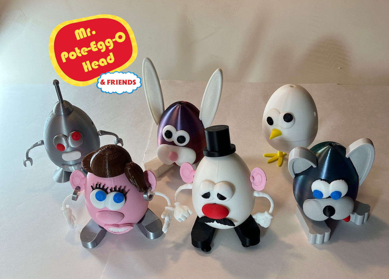 Mr. Pote-Egg-O Head & Friends Modular Easter Eggs
