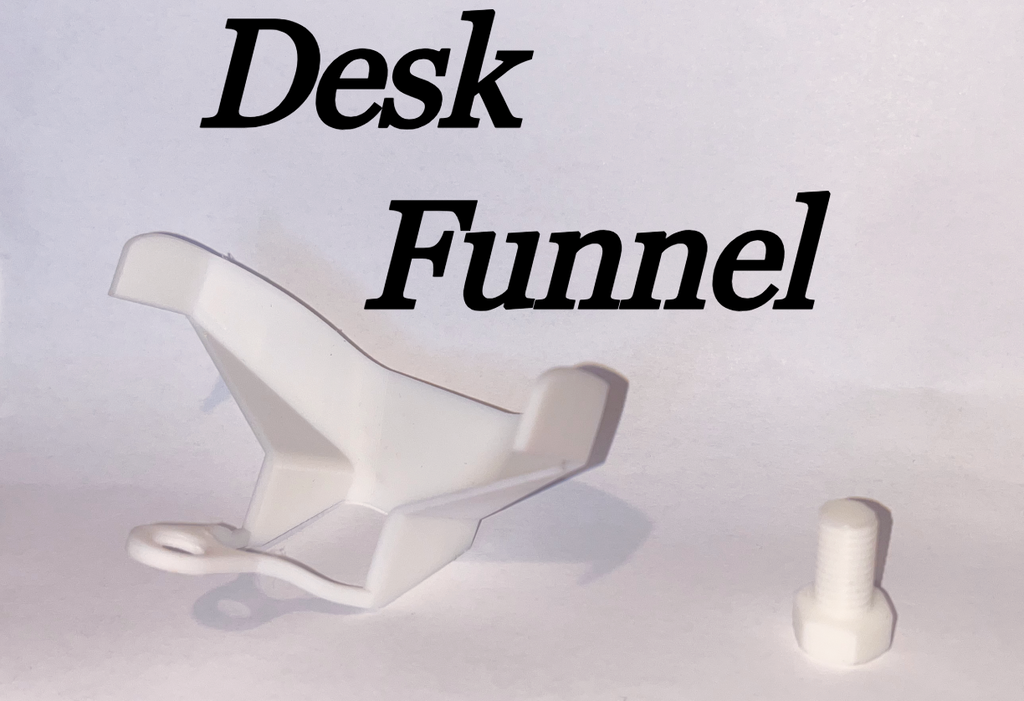 Desk cleaning funnel