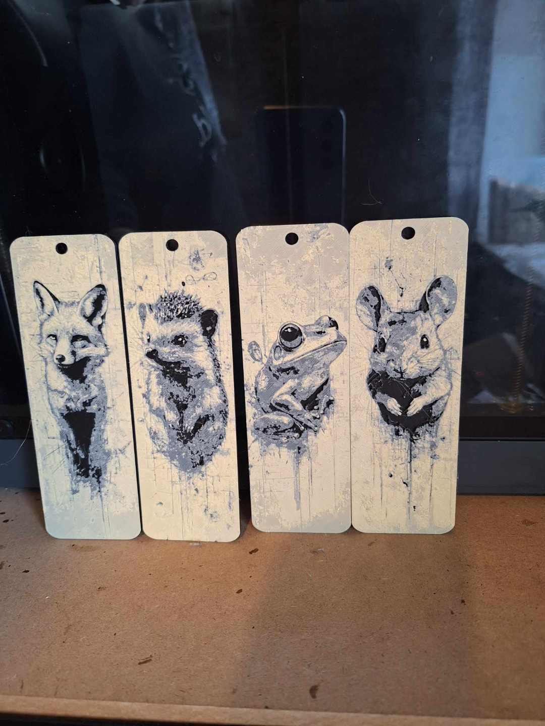 set 2 - Set of 4 rustic woodland animal bookmark