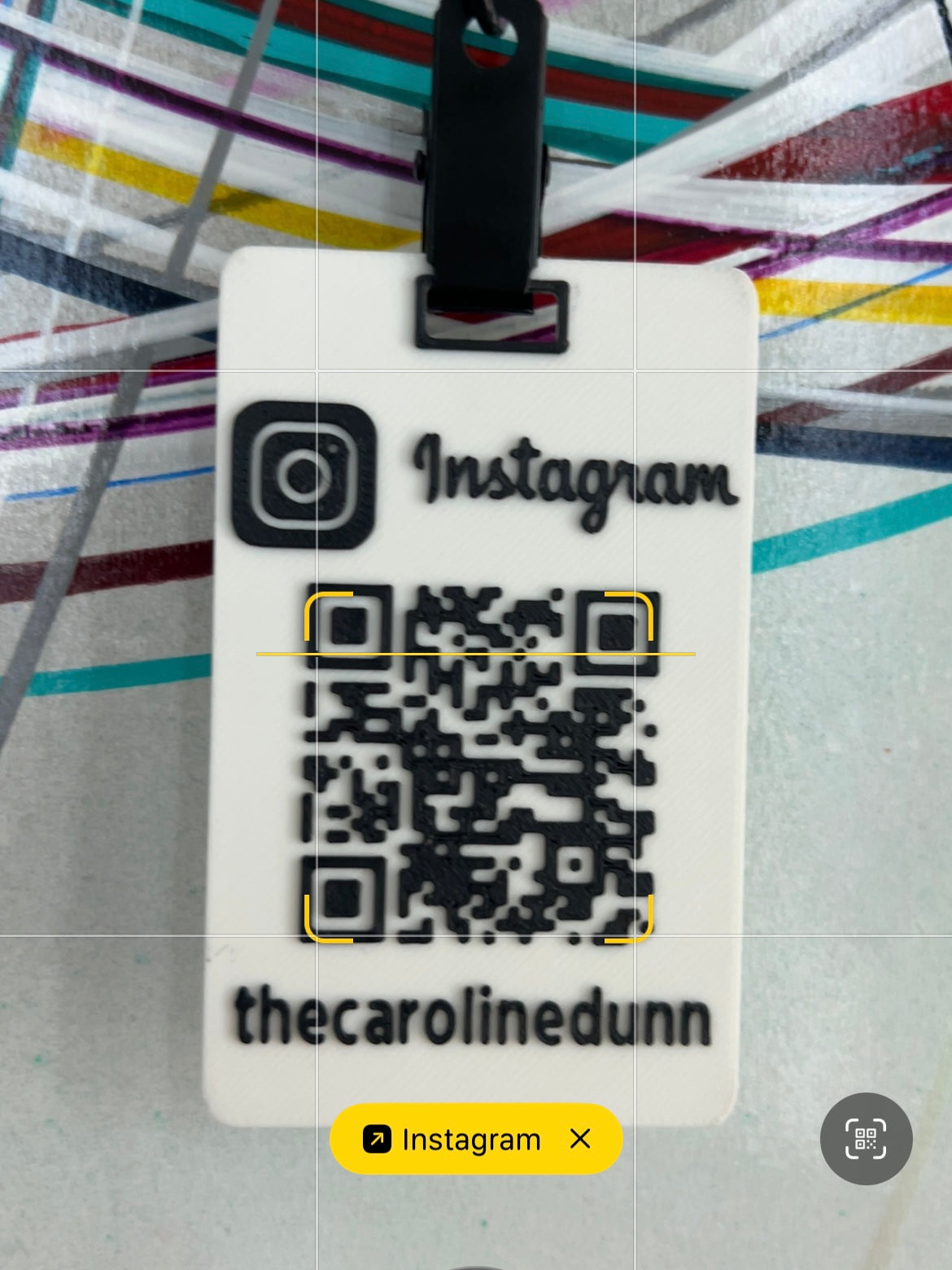 Instagram QR Code Badge - Custom IG Luggage Tag