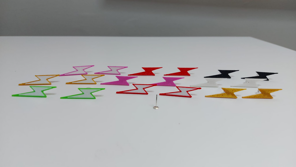 pendientes rayo lightning bolt earrings