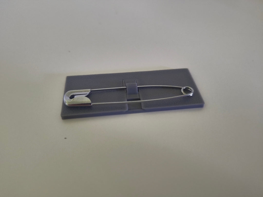 Customizable Blank Name Tag with Safety Pin Back