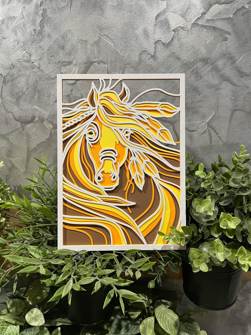 Customizable Layered mandala horse layered