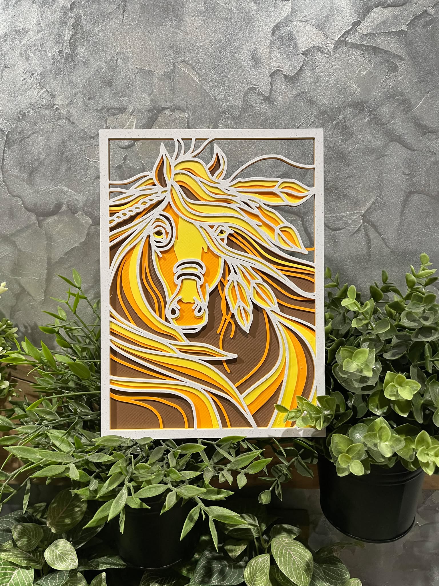 Customizable Layered mandala horse layered