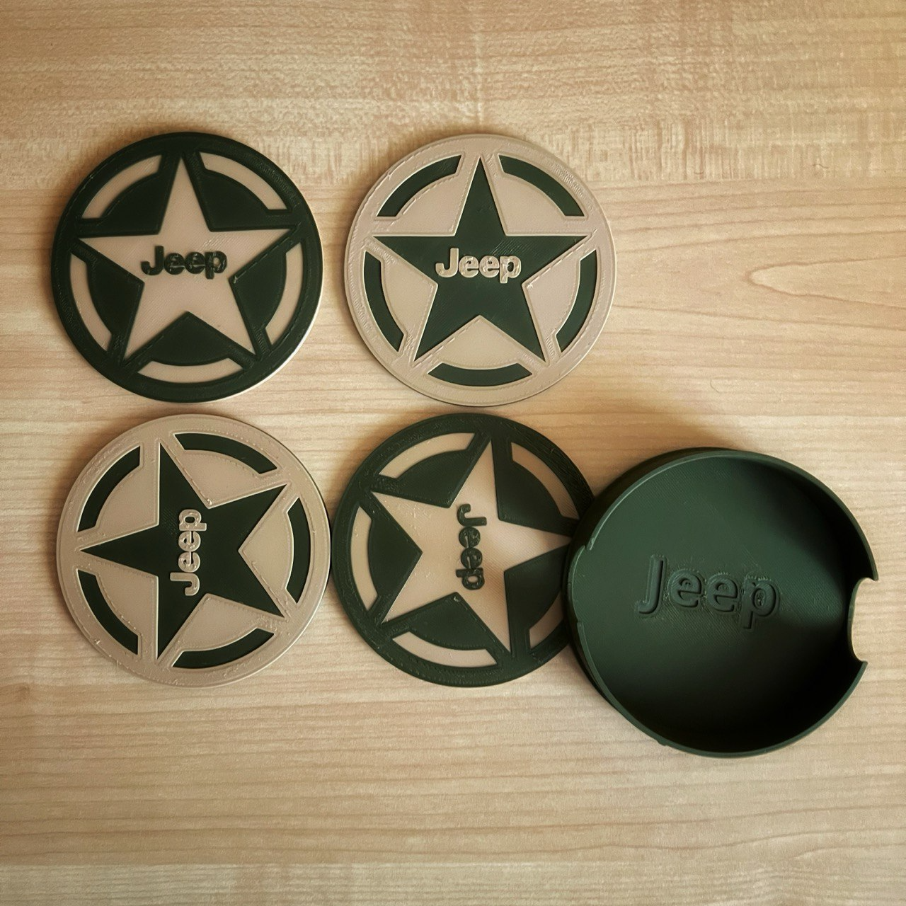 Jeep logo coaster holder