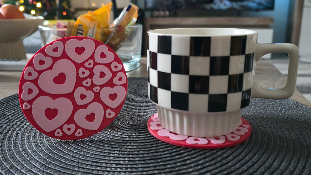 Valentine's cup coaster - heartful coaster
