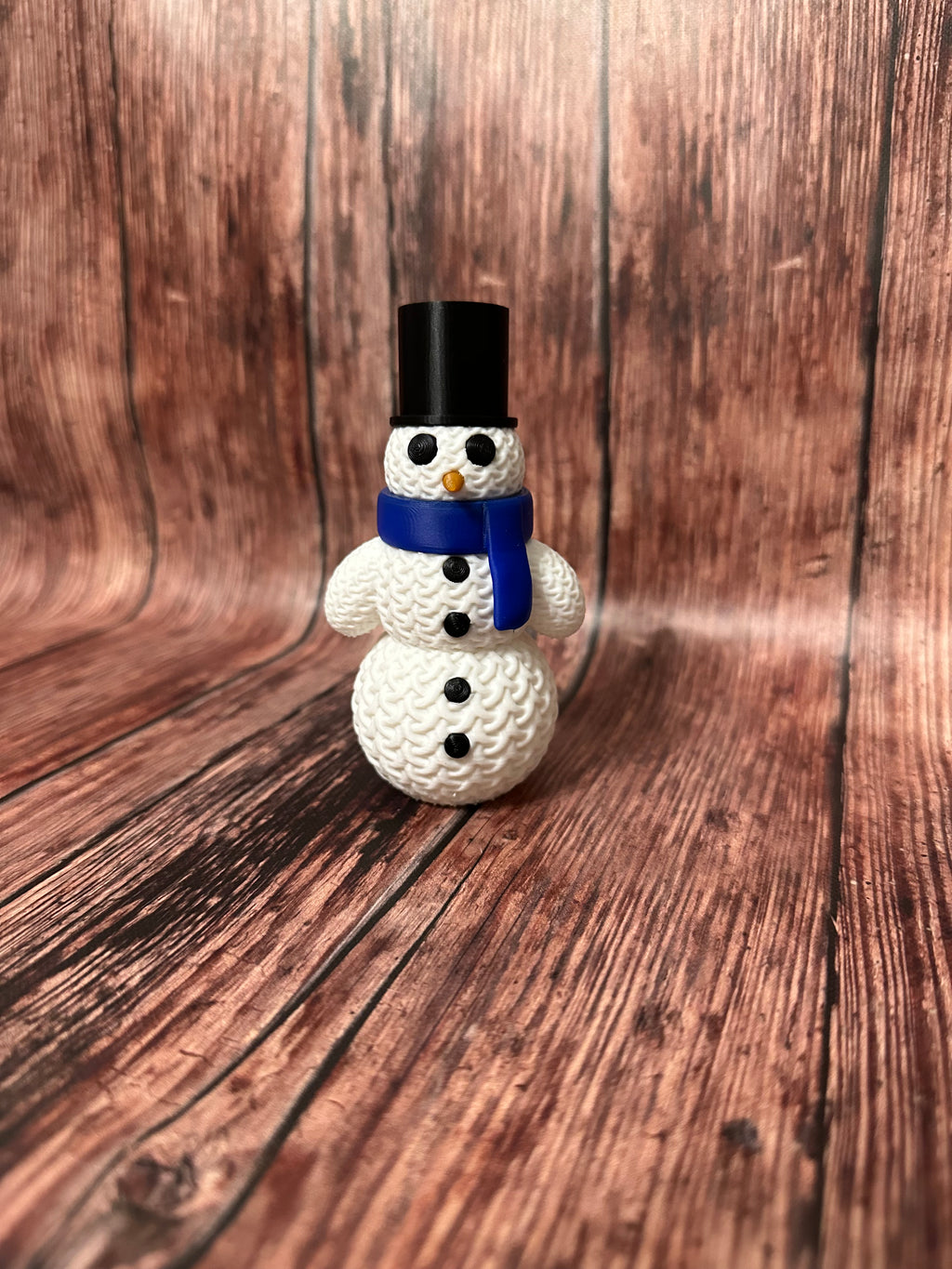 Cute Knitted Snowman with Hat and Scarf