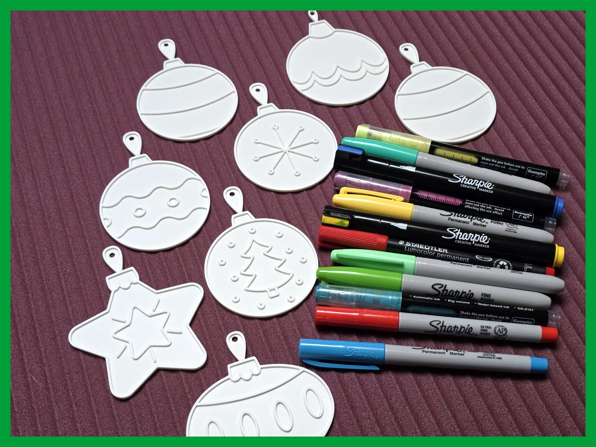 Ornament Coloring Christmas Tree Festive Pack