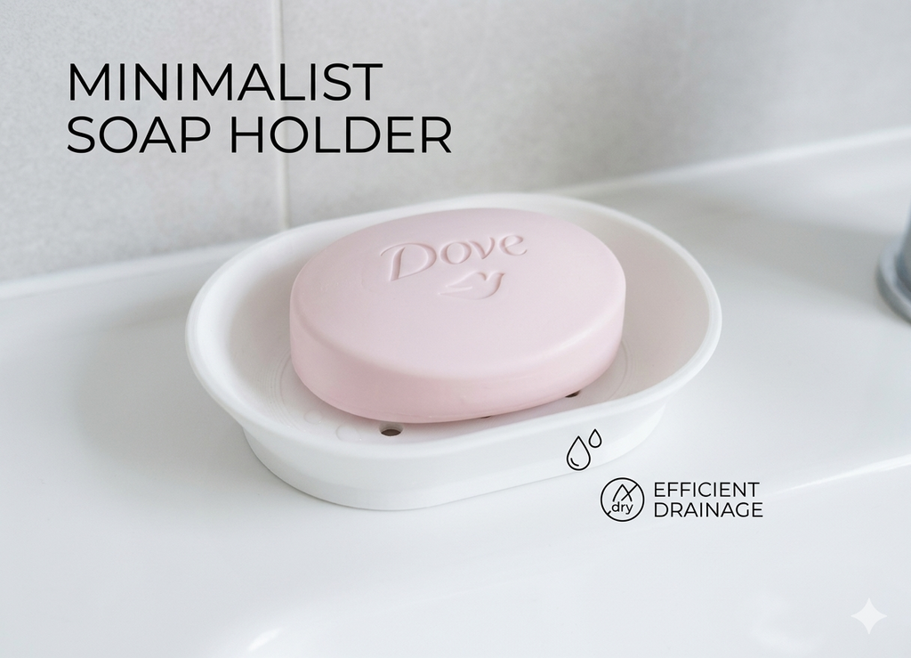 Minimalist 2-Piece Soap Holder with Drainage