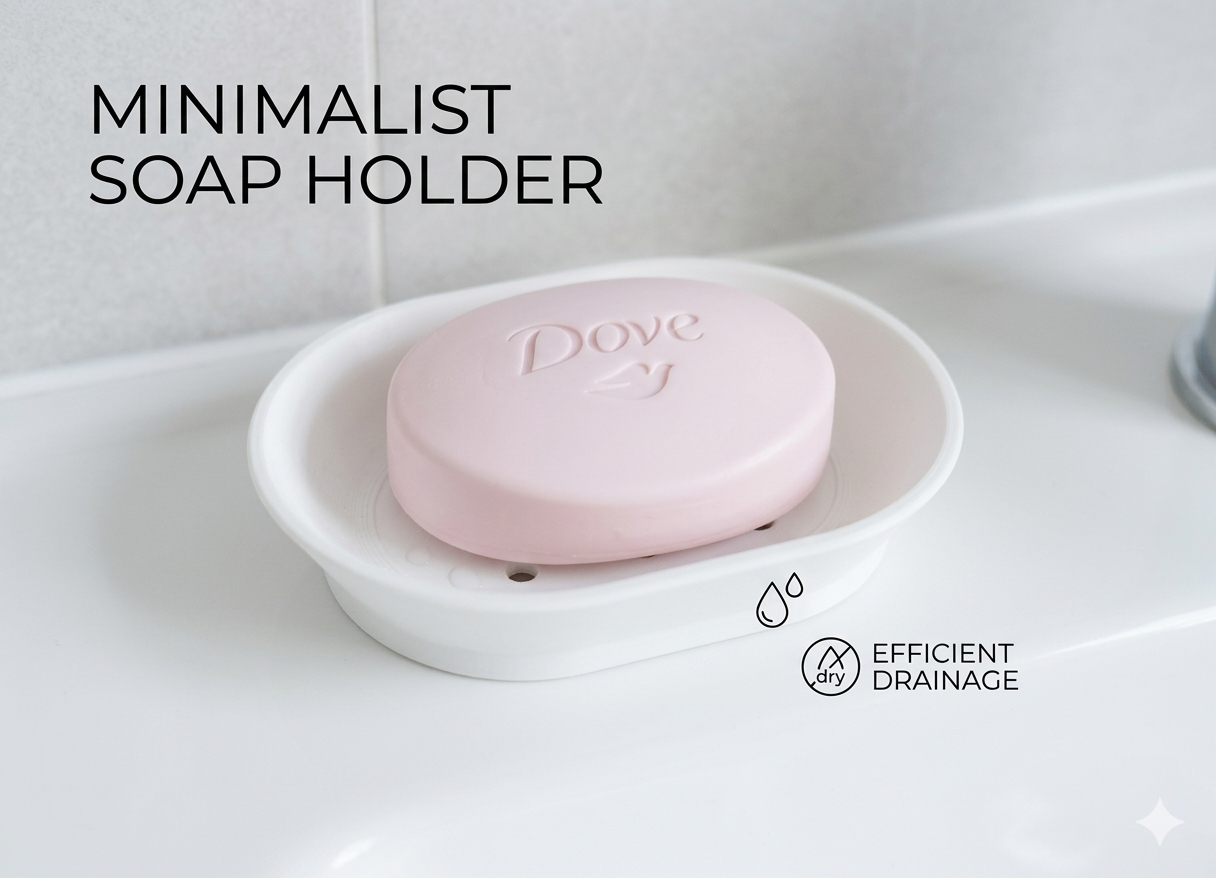 Minimalist 2-Piece Soap Holder with Drainage