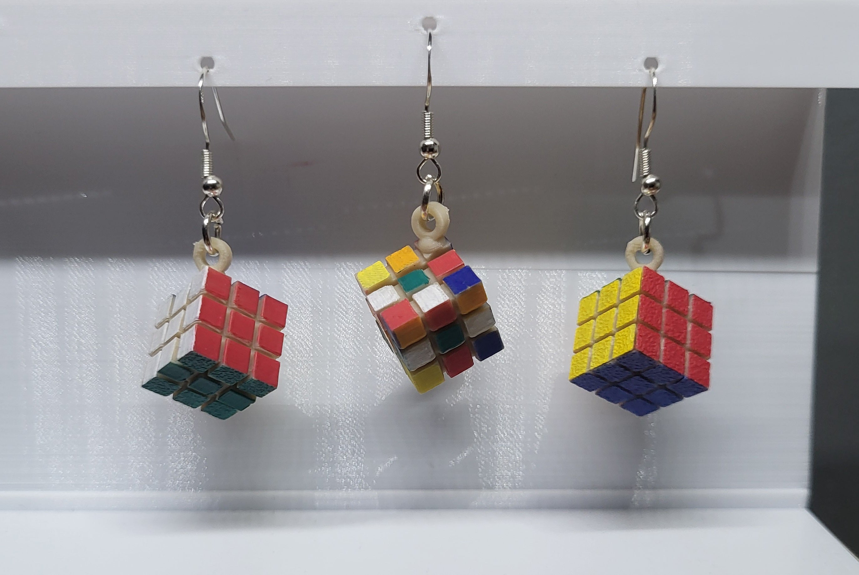 rubiks cube earrings