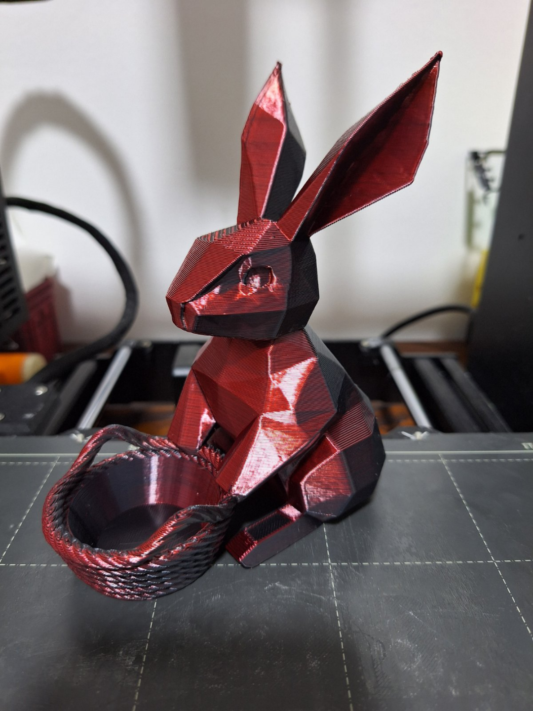 Easter bunny egg basket (No support needed)