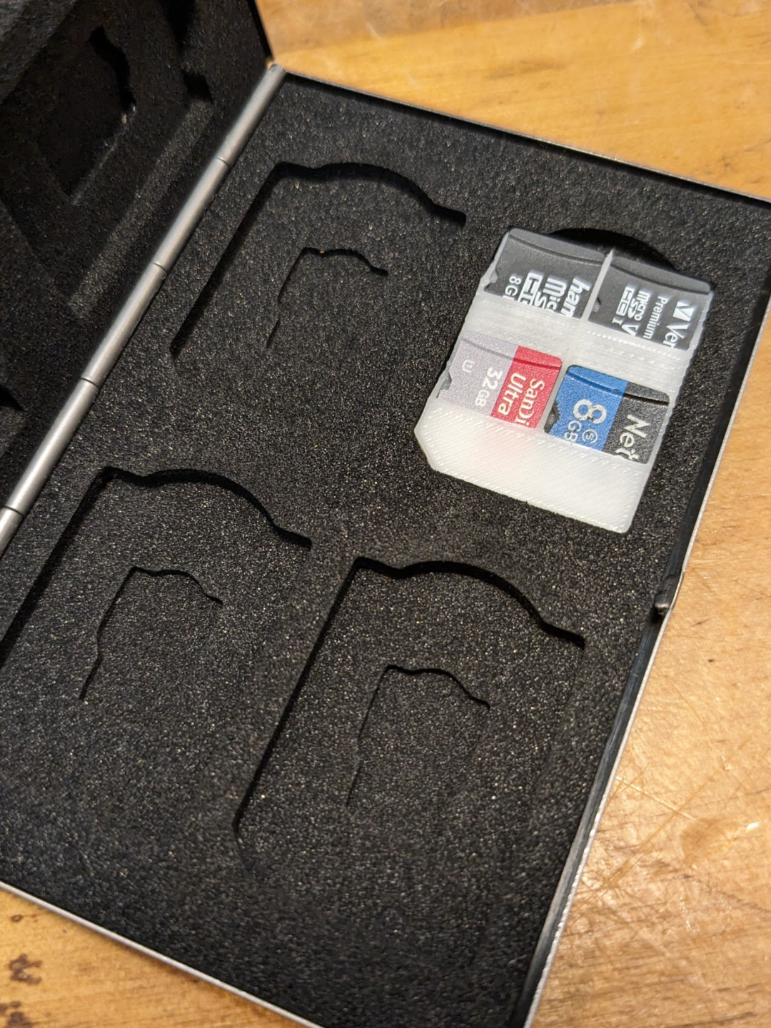 Quad microSD Card Holder - size of a sd card