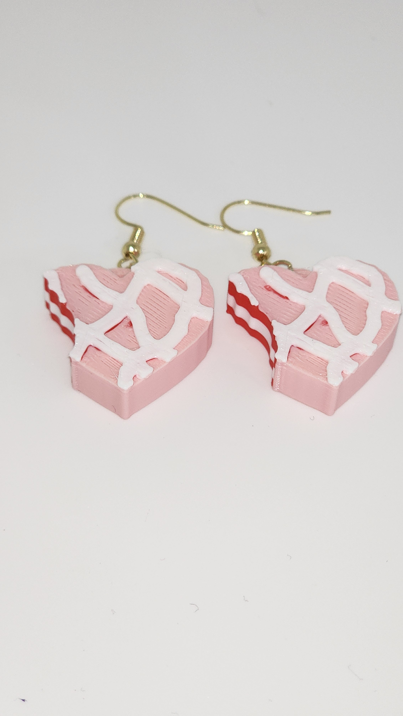 little debbie heart cake earrings