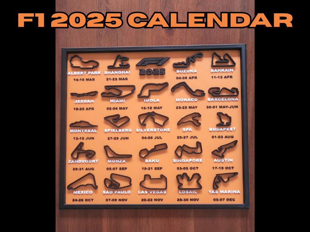 Formula 1 2025 Race Calendar With Track Display