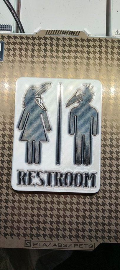 BeetleJuice Restroom Sign