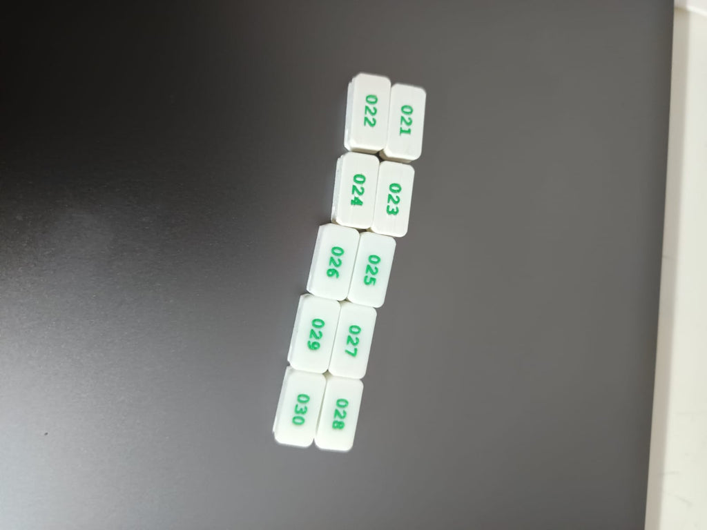 chapa de anilla de canarios del 21 al 30