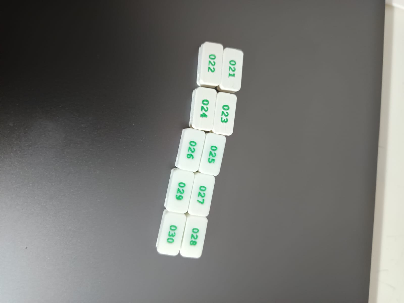 chapa de anilla de canarios del 21 al 30