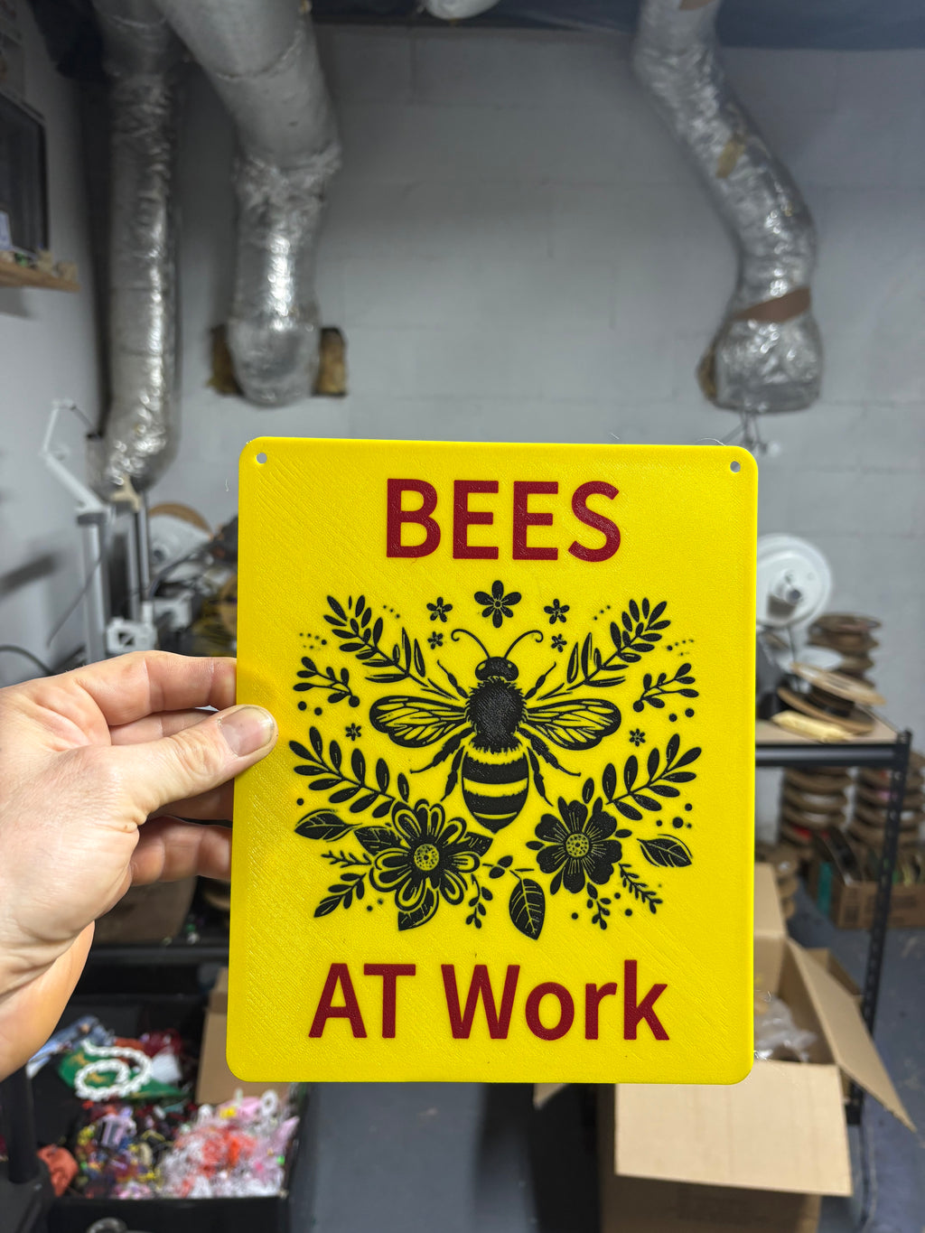 Bees At Work Sign