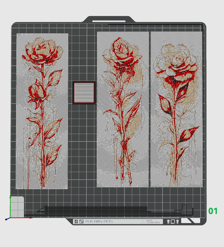 Red Roses - Almost as if Drawn by Blood - Set of 3 Bookmarks